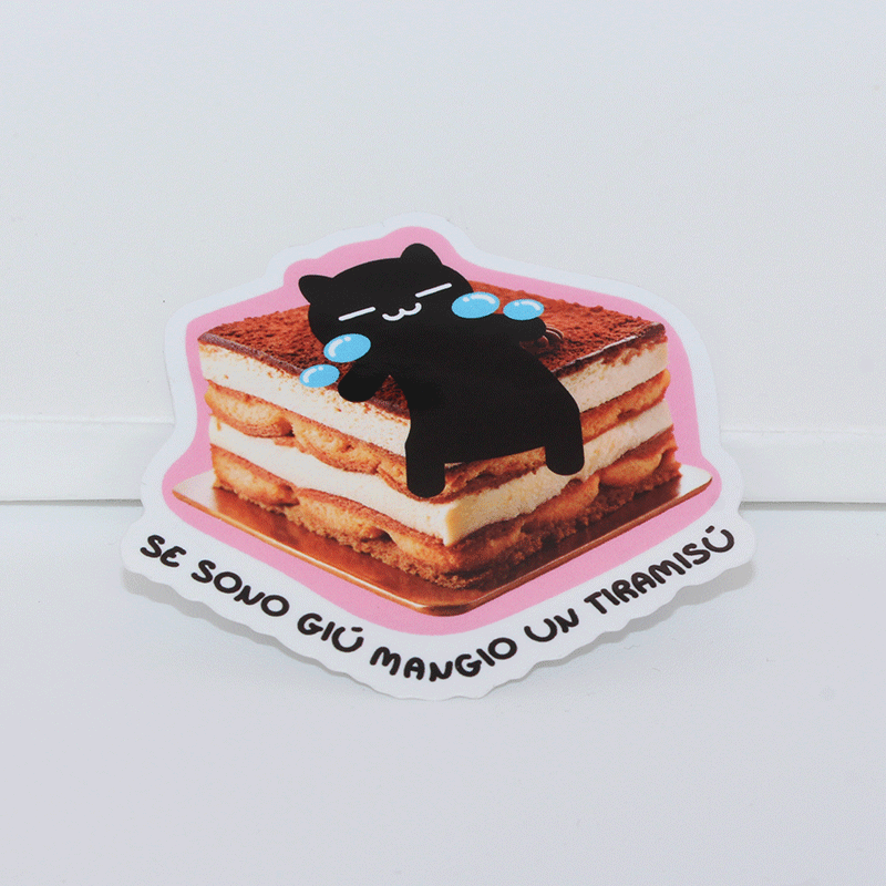 Sticker: Se sono giù mangio un tiramisù