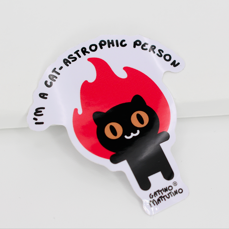 Sticker: cat-astrophic person